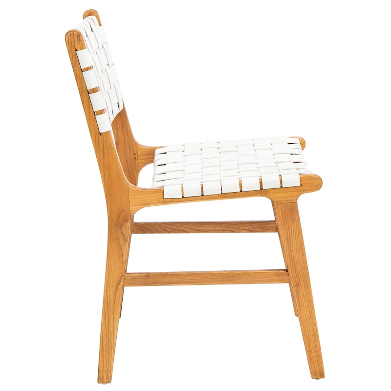 Sedia da pranzo in pelle intrecciata SAFAVIEH Hildred - Cognac / Naturale - 20Wx22Dx33H