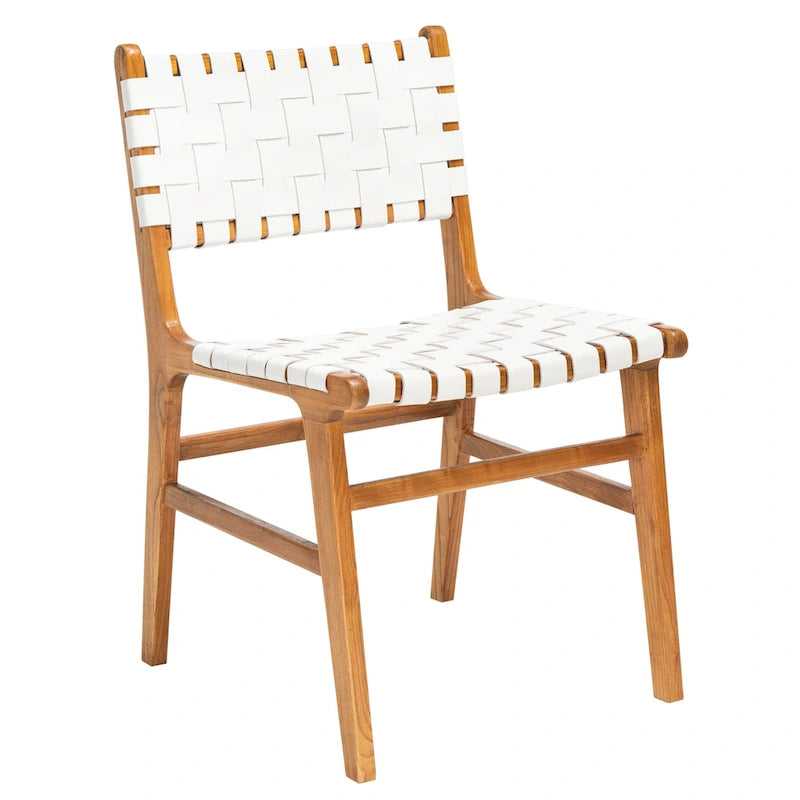 Sedia da pranzo in pelle intrecciata SAFAVIEH Hildred - Cognac / Naturale - 20Wx22Dx33H
