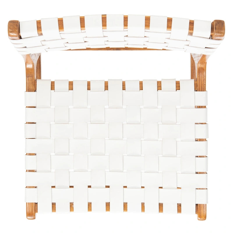Sedia da pranzo in pelle intrecciata SAFAVIEH Hildred - Cognac / Naturale - 20Wx22Dx33H
