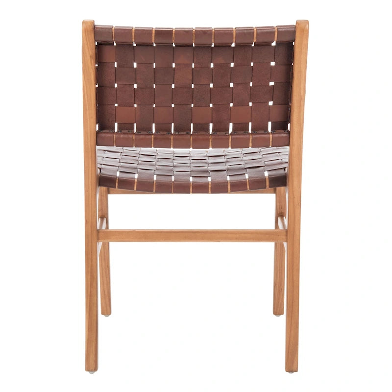 Sedia da pranzo in pelle intrecciata SAFAVIEH Hildred - Cognac / Naturale - 20Wx22Dx33H