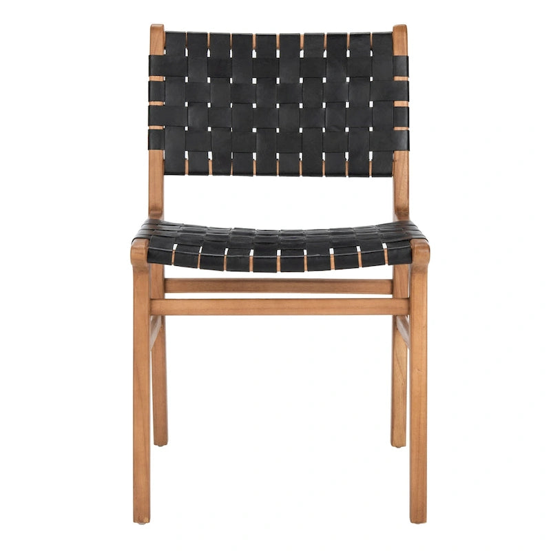 Sedia da pranzo in pelle intrecciata SAFAVIEH Hildred - Cognac / Naturale - 20Wx22Dx33H
