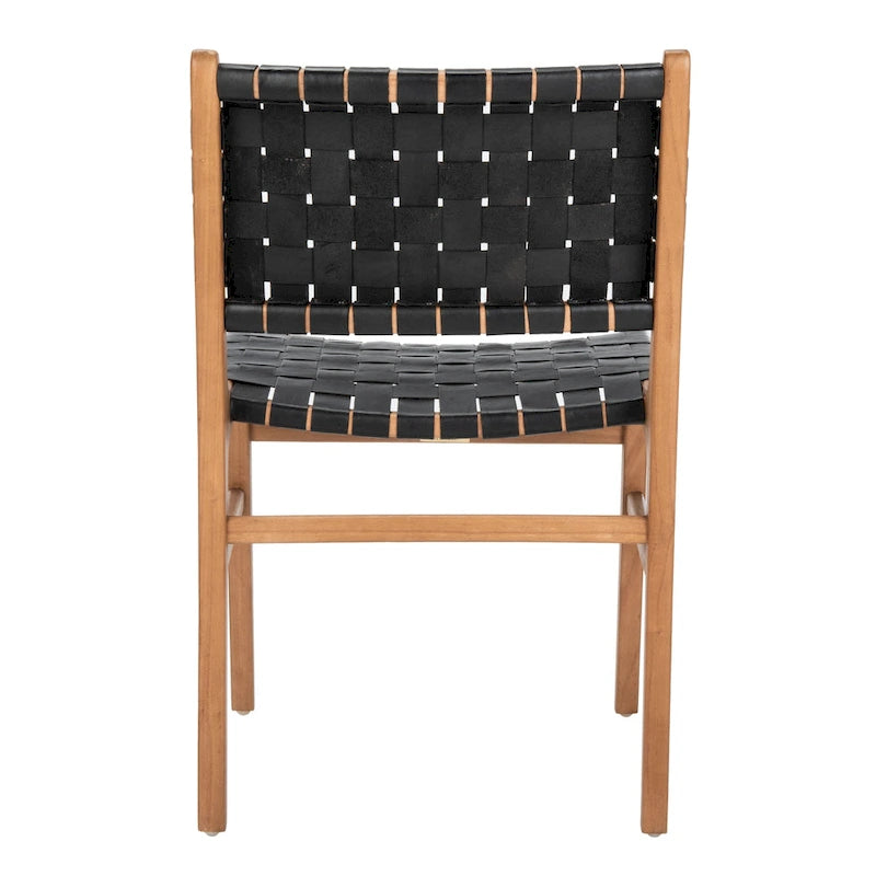 Sedia da pranzo in pelle intrecciata SAFAVIEH Hildred - Cognac / Naturale - 20Wx22Dx33H