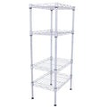 Rectangle Carbon Steel Metal Assembly 4-Shelf Storage Rack Silver Grey - 13.77  x 9.84  x 31.5 