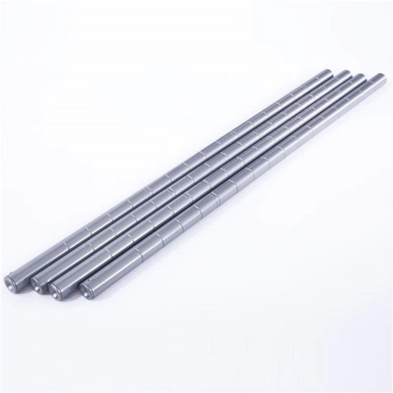 Scaffale portaoggetti rettangolare in acciaio al carbonio con 4 ripiani, grigio argento - 13,77 x 9,84 x 31,5