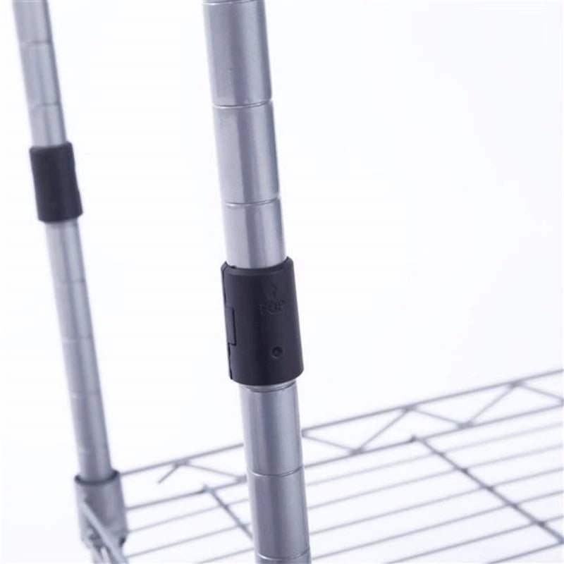 Scaffale portaoggetti rettangolare in acciaio al carbonio con 4 ripiani, grigio argento - 13,77 x 9,84 x 31,5