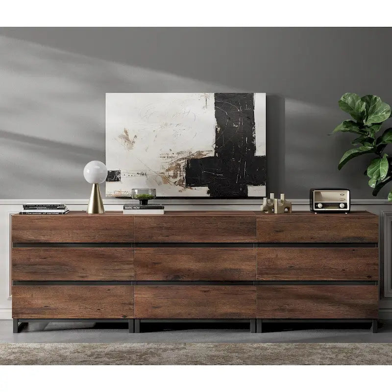Credenza moderna 3 in 1 con 9 cassetti