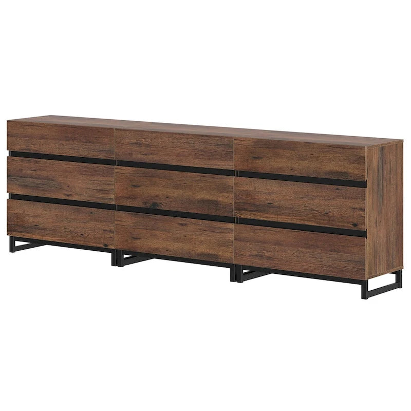 Credenza moderna 3 in 1 con 9 cassetti