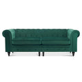 Divano da ufficio piccolo Ivinta, divano Chesterfield con lavorazione capitonné in velluto, divano vintage di metà secolo