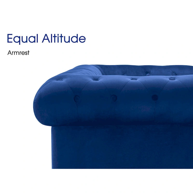 Divano da ufficio piccolo Ivinta, divano Chesterfield con lavorazione capitonné in velluto, divano vintage di metà secolo