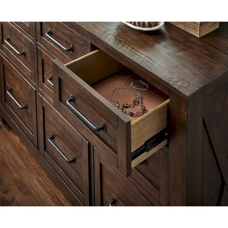 Set da camera da letto con contenitore in legno massello Simply Solid Shelba da 5 pezzi