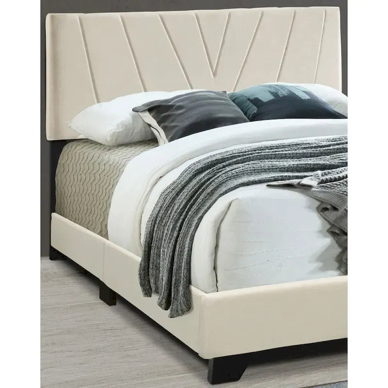 Letto imbottito color crema tutto in uno