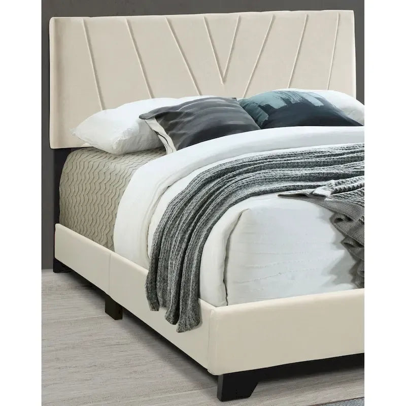 Letto imbottito color crema tutto in uno