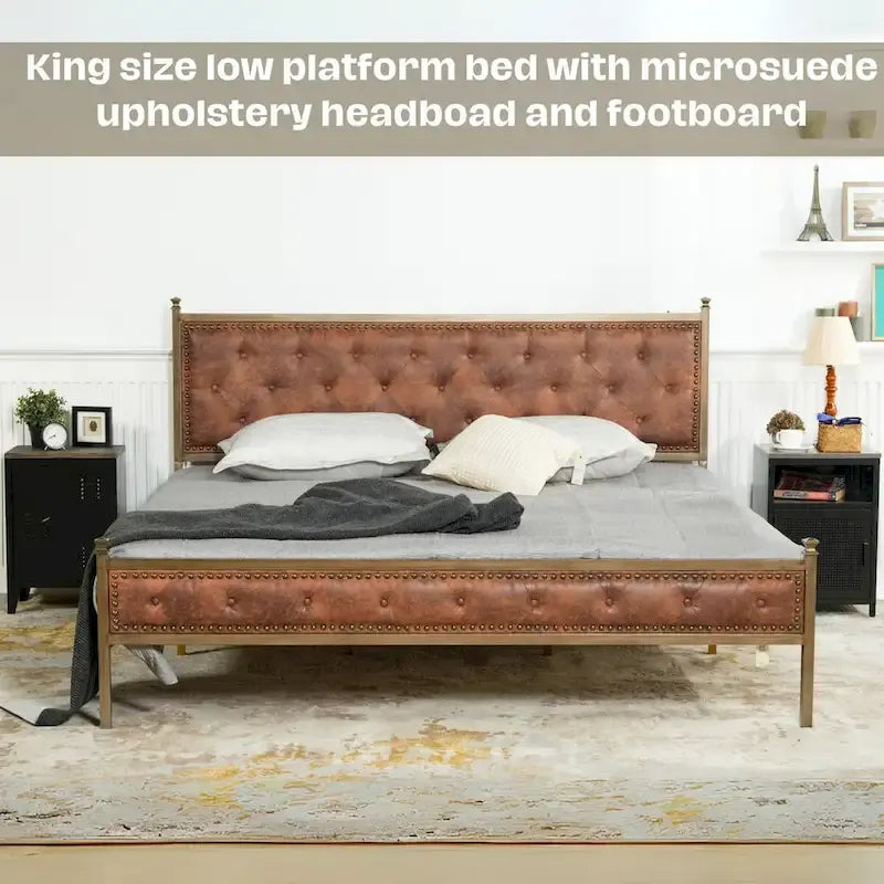 Struttura letto imbottita HomyLin con testiera trapuntata, senza bisogno di box spring