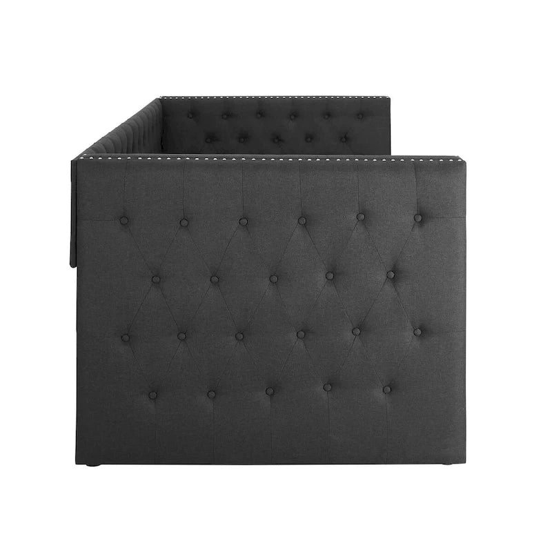 Divano letto imbottito con cassetti