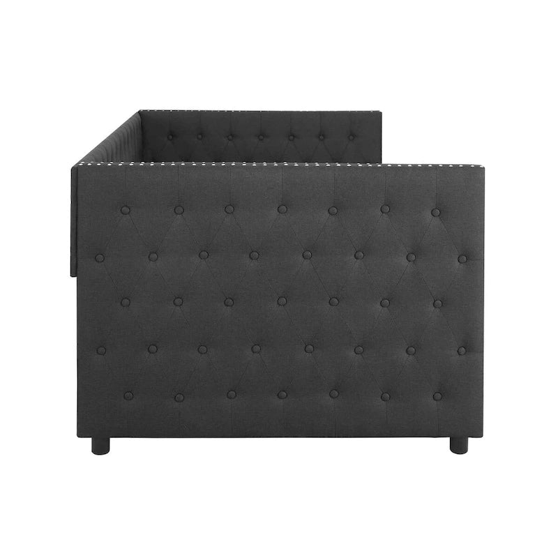 Divano letto imbottito con cassetti