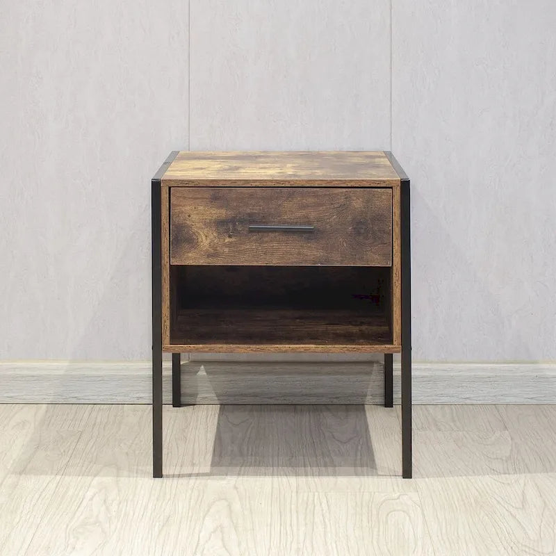 Comò rustico marrone a 6 cassetti o set di 2 comodini