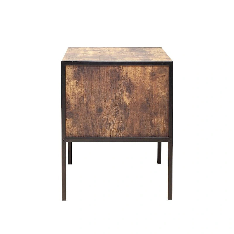 Comò rustico marrone a 6 cassetti o set di 2 comodini