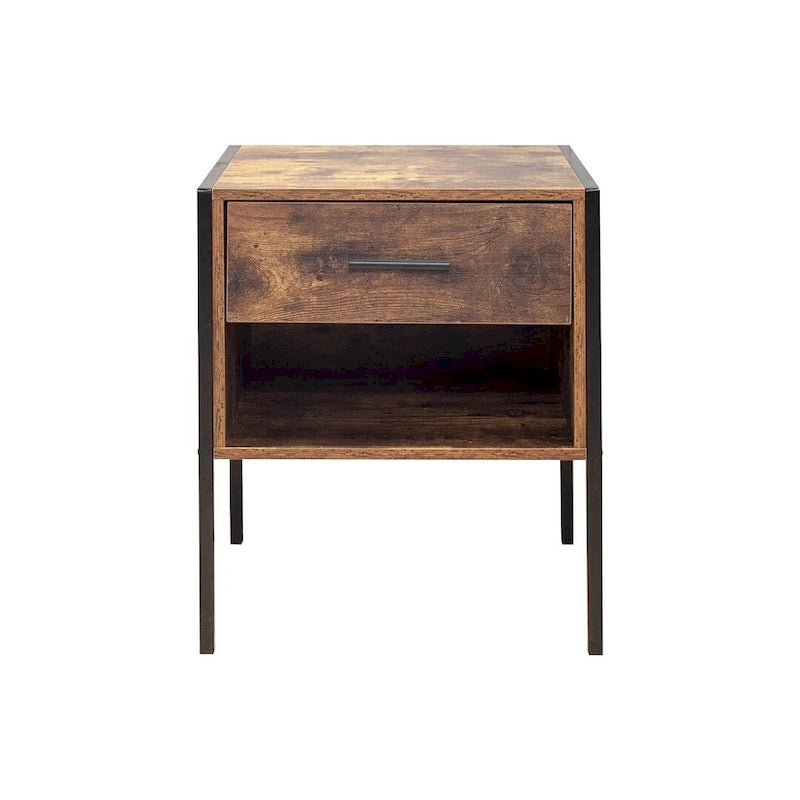 Comò rustico marrone a 6 cassetti o set di 2 comodini