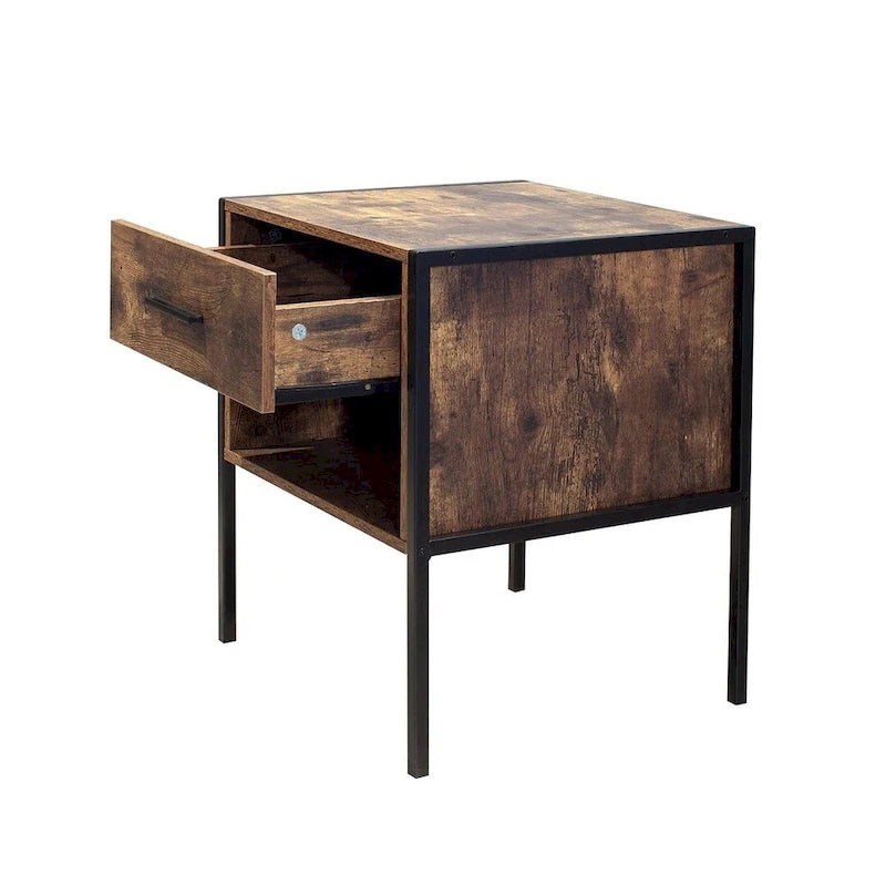 Comò rustico marrone a 6 cassetti o set di 2 comodini