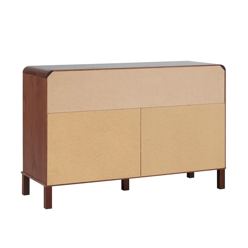 Cassettiera a 6 cassetti in legno massello con piano curvo Middlebrook