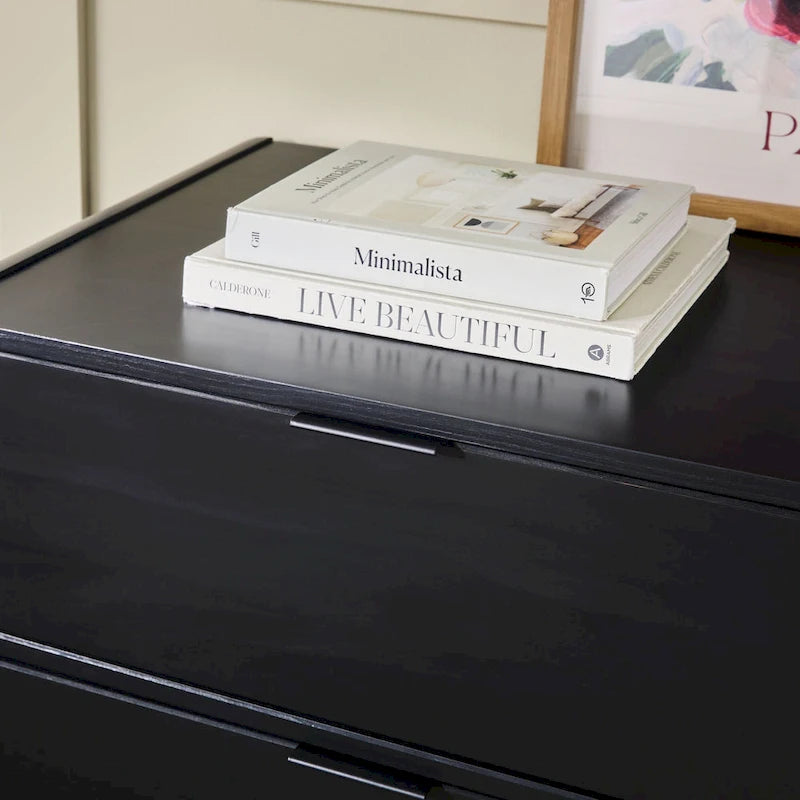 Cassettiera a 6 cassetti in legno massello con piano curvo Middlebrook