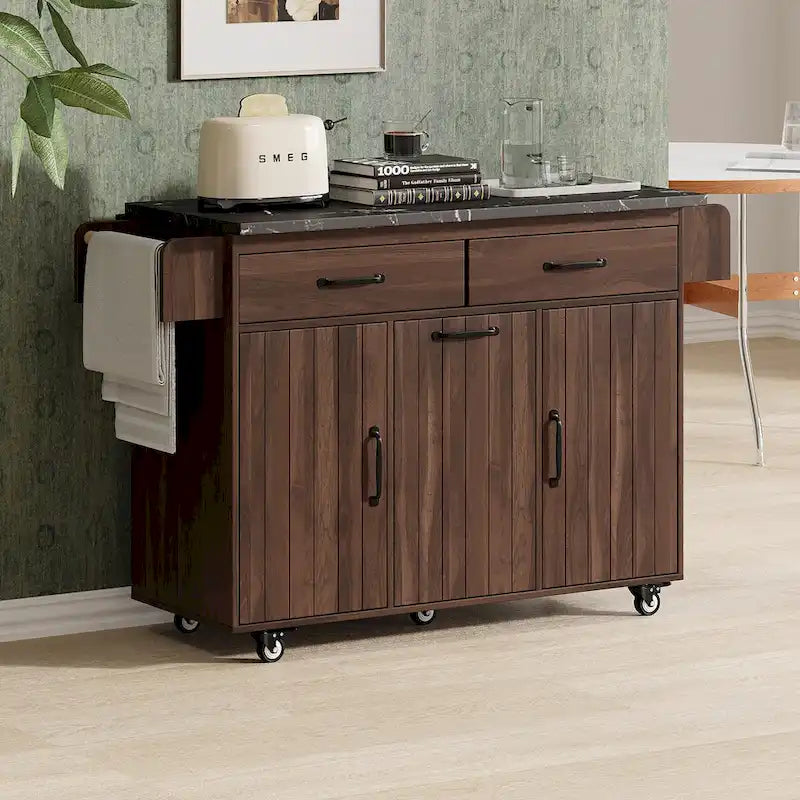 Isola da cucina con mobiletto porta-rifiuti