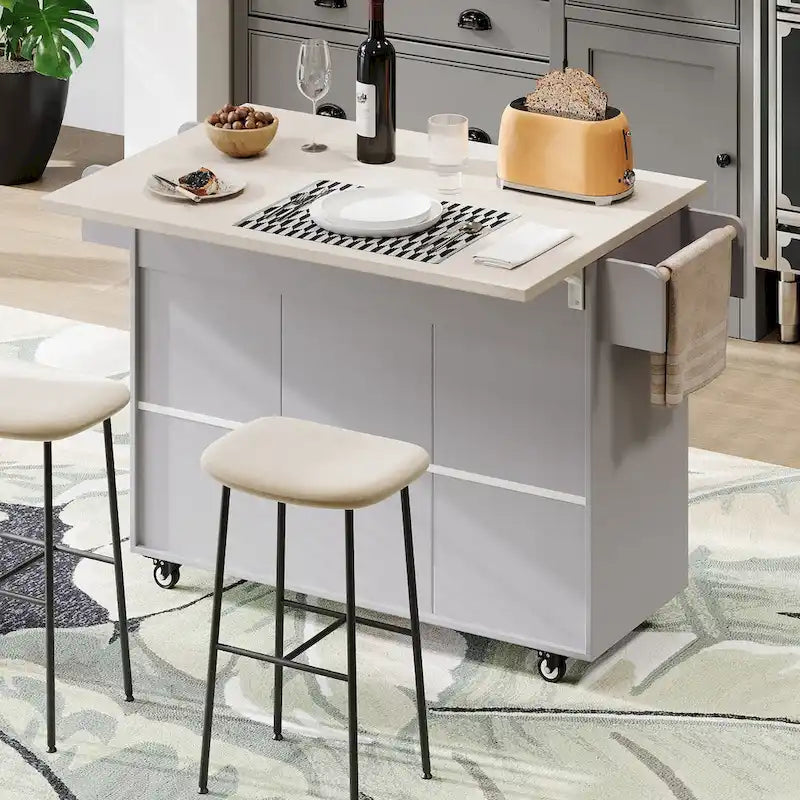 Isola da cucina con mobiletto porta-rifiuti