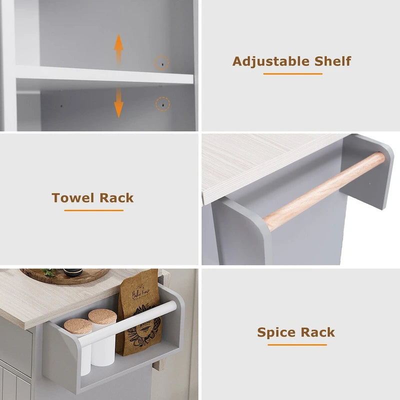 Isola da cucina con mobiletto porta-rifiuti