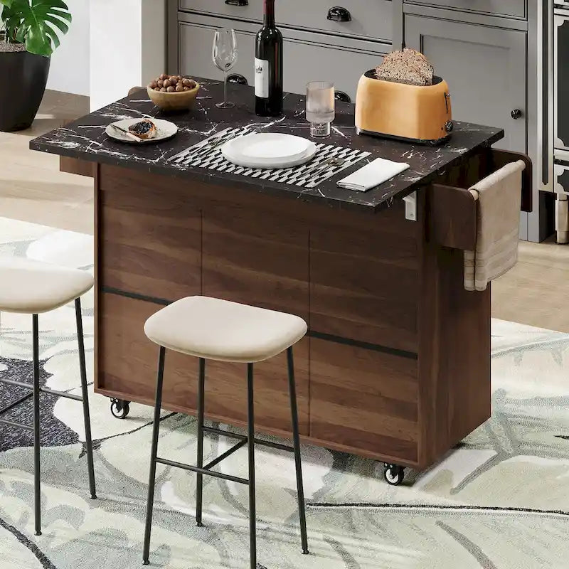 Isola da cucina con mobiletto porta-rifiuti