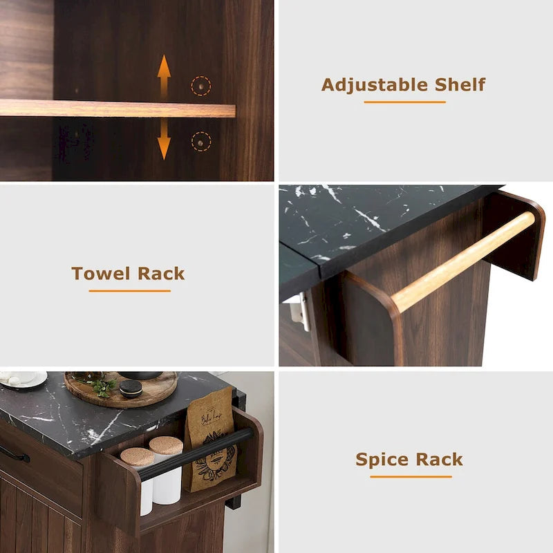 Isola da cucina con mobiletto porta-rifiuti
