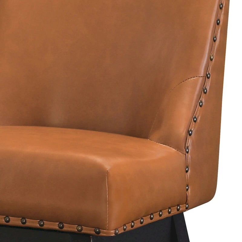 Sgabello da bar girevole con struttura in legno imbottita e seduta in tessuto LUE BONA da 26 pollici, altezza bancone, set di 4 - 19,6 P x 19,6 L x 37 A