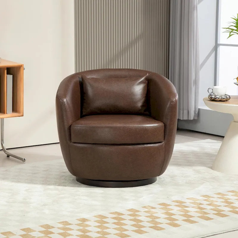 Poltrona girevole moderna a botte con contenitore