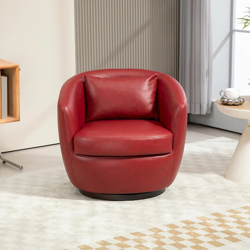 Poltrona girevole moderna a botte con contenitore