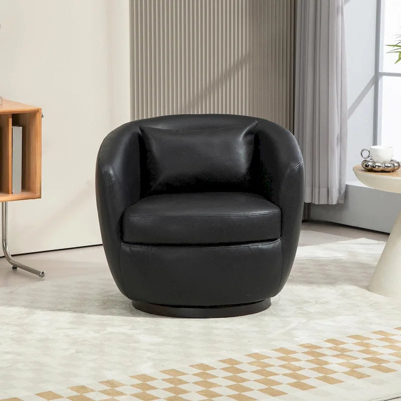 Poltrona girevole moderna a botte con contenitore