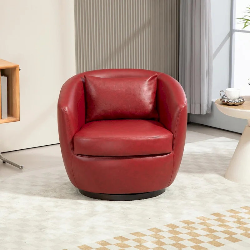 Poltrona girevole moderna a botte con contenitore