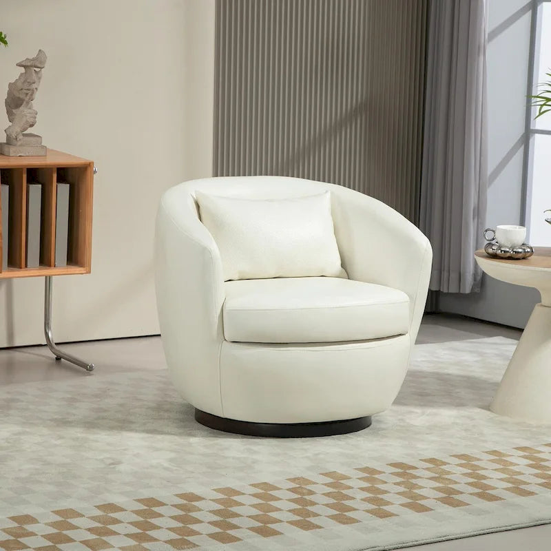 Poltrona girevole moderna a botte con contenitore