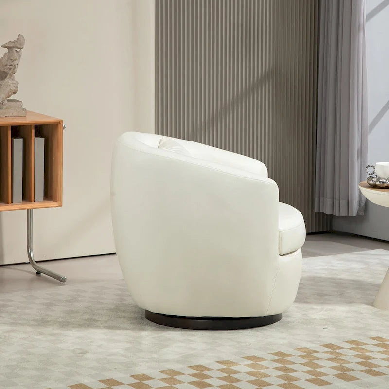 Poltrona girevole moderna a botte con contenitore