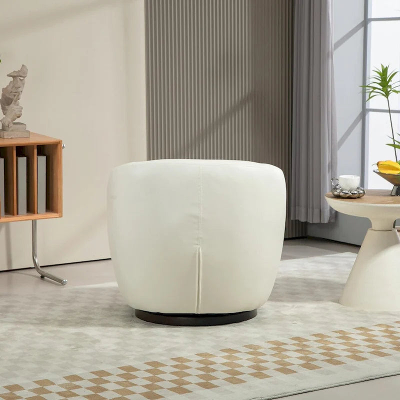 Poltrona girevole moderna a botte con contenitore