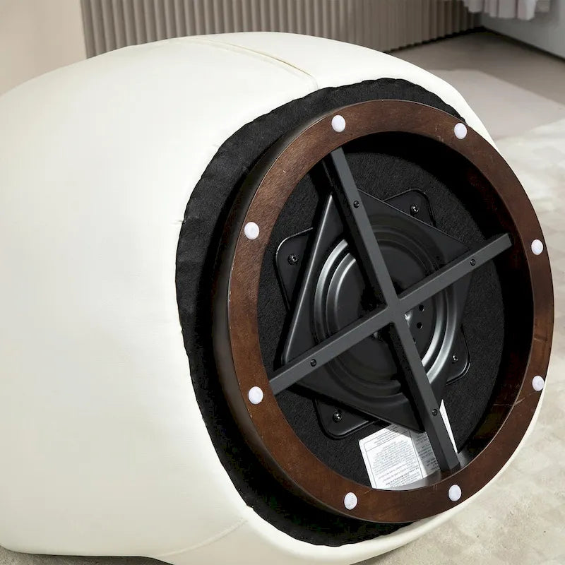 Poltrona girevole moderna a botte con contenitore