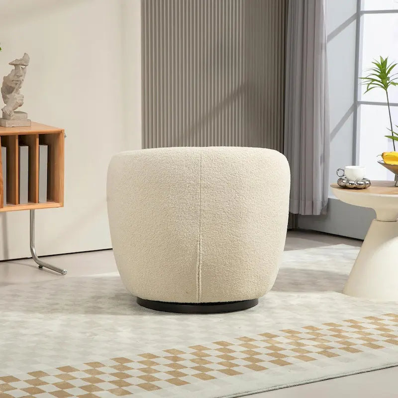 Poltrona girevole moderna a botte con contenitore