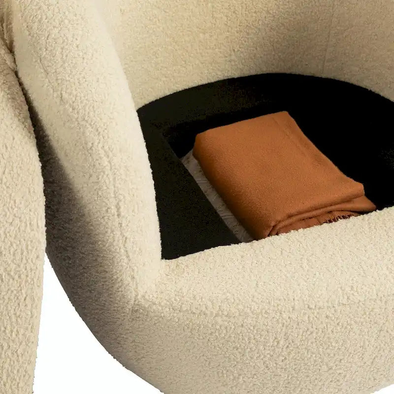 Poltrona girevole moderna a botte con contenitore