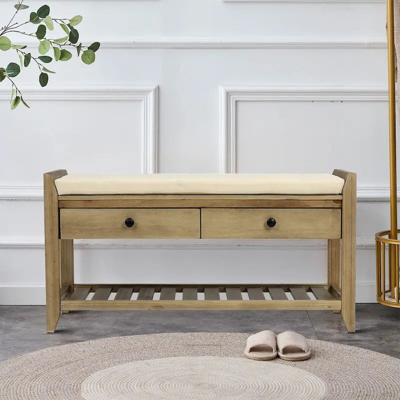 Panca portaoggetti in legno in stile francese vintage, per uso interno