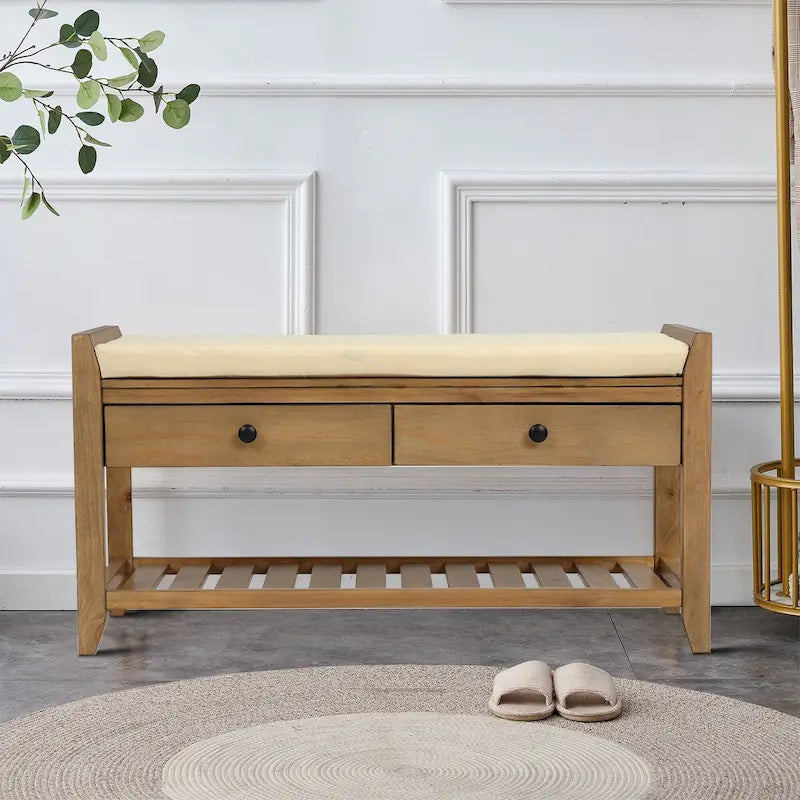 Panca portaoggetti in legno in stile francese vintage, per uso interno
