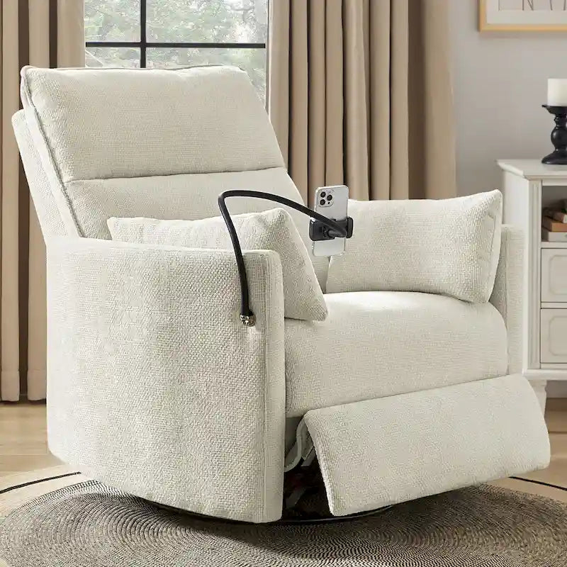 Poltrona reclinabile girevole a dondolo Barry Modern 38 con porte USB di HULALA HOME