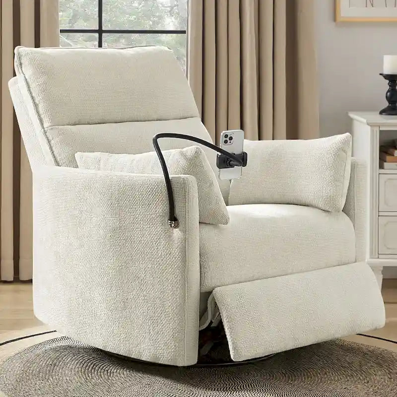 Barry Modern 38  Power Rocking Swivel Nursery Recliner with USB Ports by HULALA HOME
