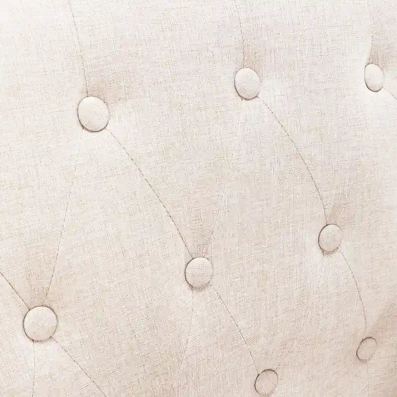Poltrona imbottita in tessuto di lino con bottoni, stile moderno di metà secolo, LUE BONA - 28,5 L x 27,25 P x 33,75 A