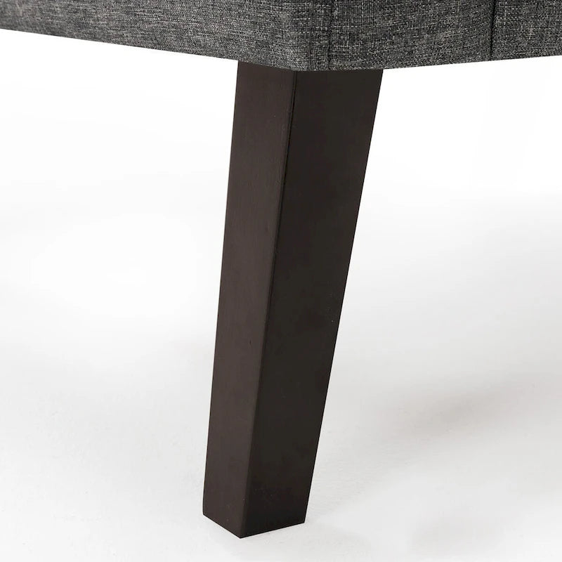 Poltrona imbottita in tessuto di lino con bottoni, stile moderno di metà secolo, LUE BONA - 28,5 L x 27,25 P x 33,75 A