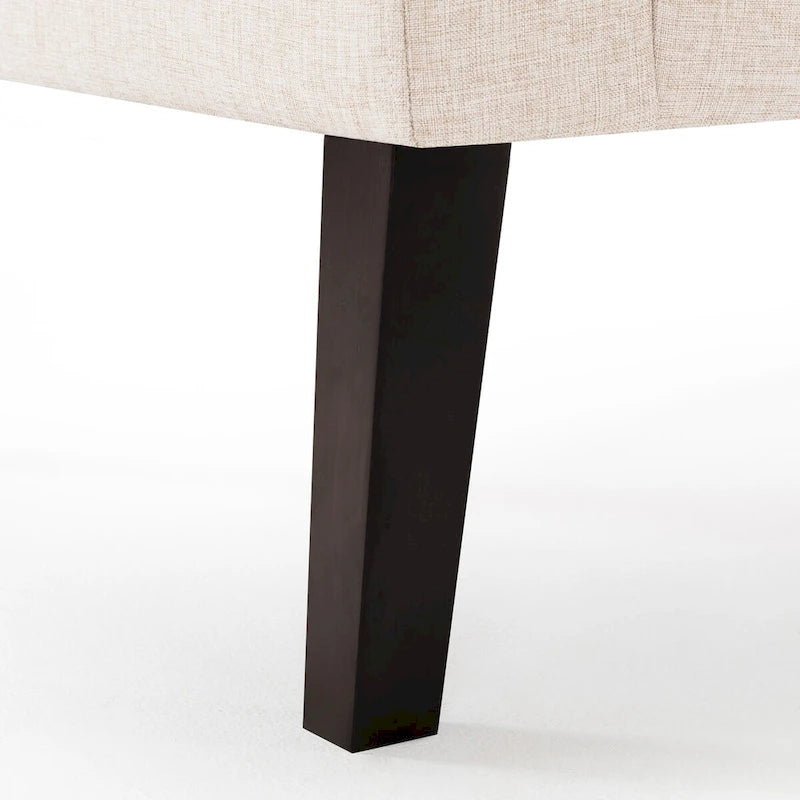 Poltrona imbottita in tessuto di lino con bottoni, stile moderno di metà secolo, LUE BONA - 28,5 L x 27,25 P x 33,75 A
