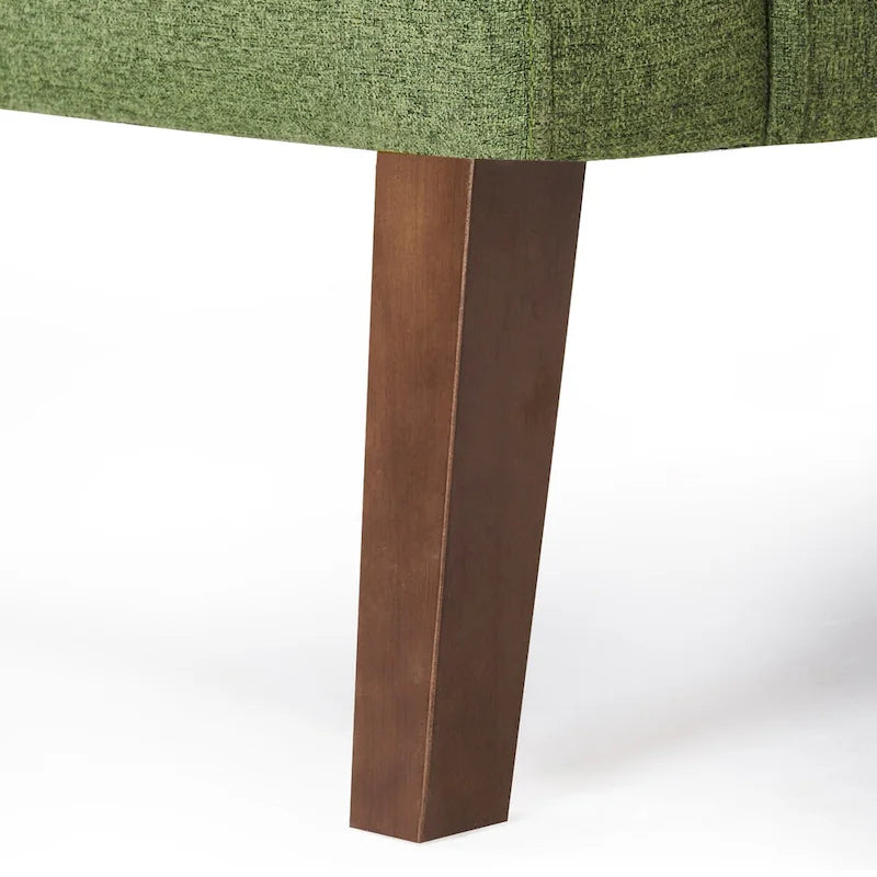 Poltrona imbottita in tessuto di lino con bottoni, stile moderno di metà secolo, LUE BONA - 28,5 L x 27,25 P x 33,75 A