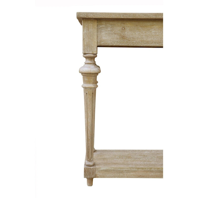 Tavolo consolle tradizionale Arin da 60 pollici con gambe tornite, in legno di mango